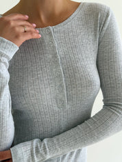 Ribana long sleeve jumpsuit gray