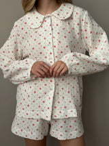 Muslin Suit with round neck flower