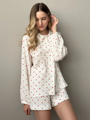 Muslin Suit with round neck flower