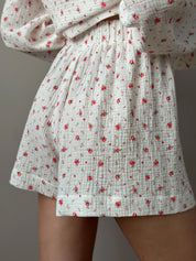 Muslin Suit with round neck flower