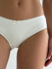 Underwear panties slips cotton ribbed white