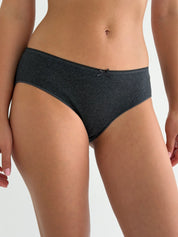 Underwear panties slips cotton ribbed anthracite
