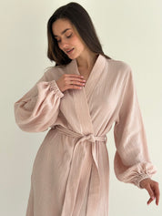 Muslin Robe long powder 2-layer.