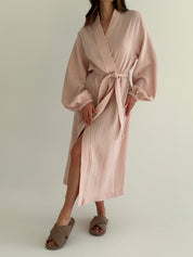 Muslin Robe long powder 2-layer.