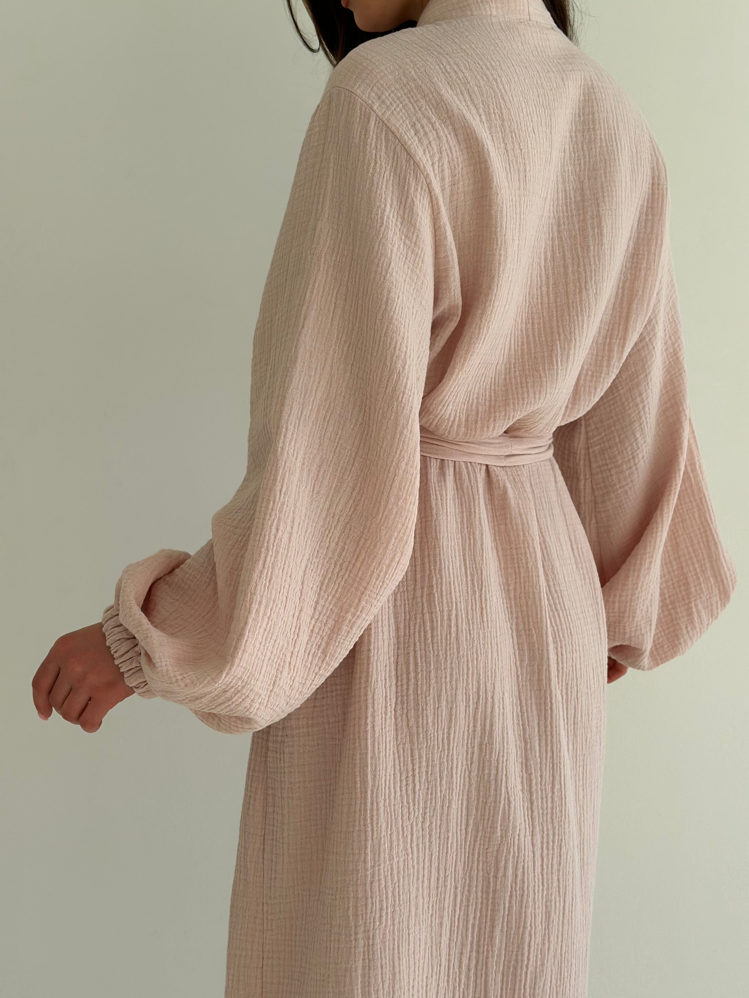 Muslin Robe long powder 2-layer.