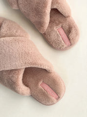 Women's slippers HS-LUX fur cross pink