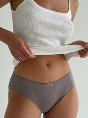 Underwear panties slips cotton ribbed cappuccino