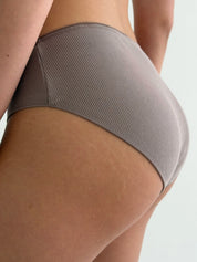 Underwear panties slips cotton ribbed cappuccino