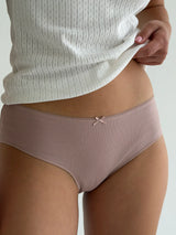 Underwear panties slips cotton ribbed light purple