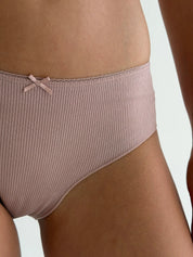 Underwear panties slips cotton ribbed light purple