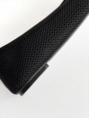 Women's ballet flats, mesh, black with PVC diving trim