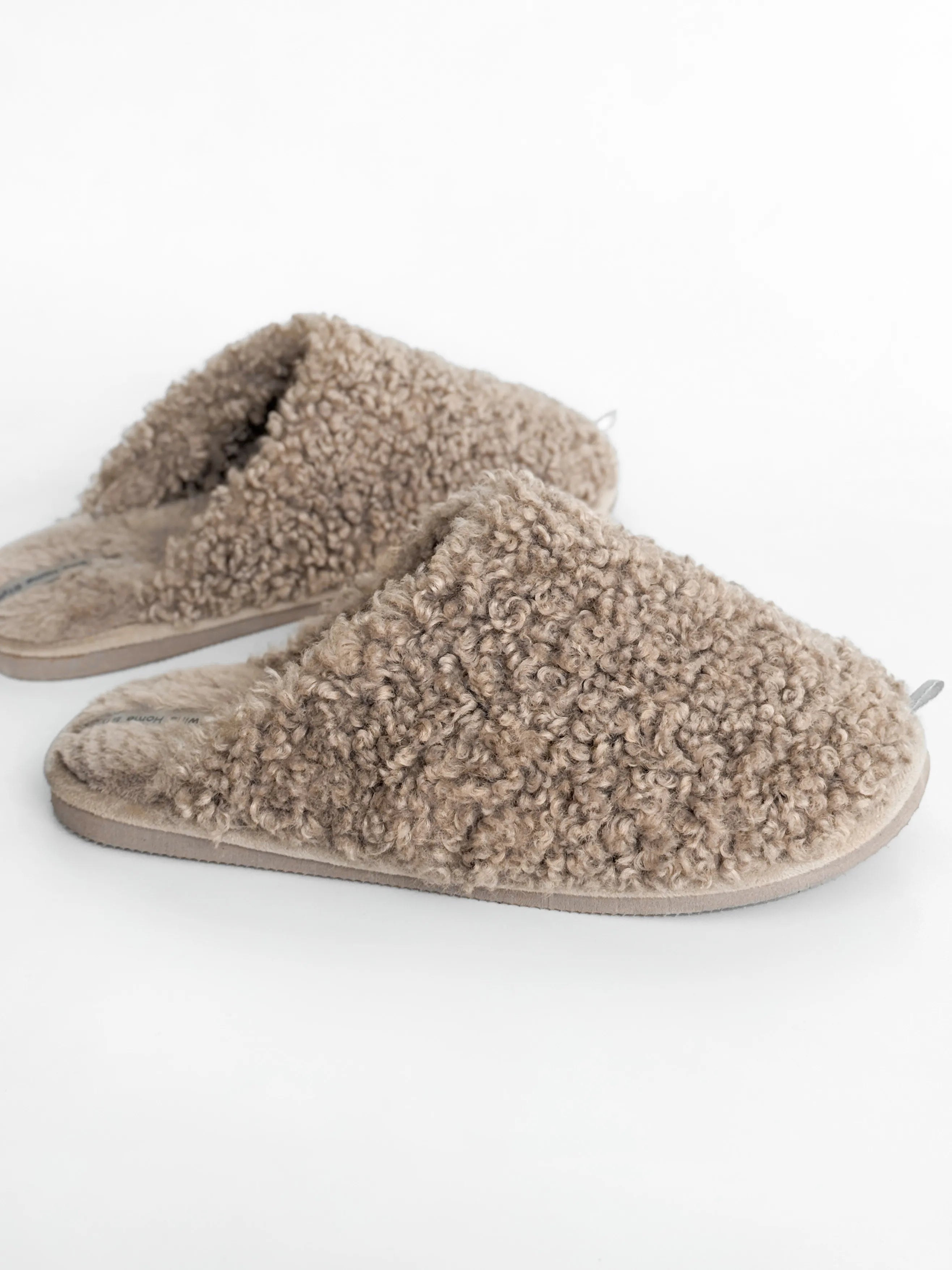 Women's slippers HS-OZ fur curly gray