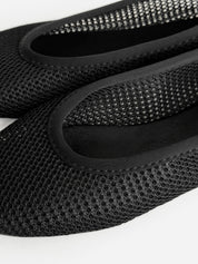 Women's ballet flats, mesh, black with PVC diving trim