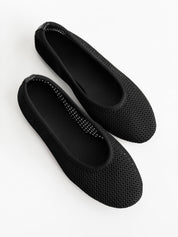 Women's ballet flats, mesh, black with PVC diving trim