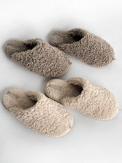 Women's slippers HS-OZ fur curly gray