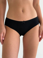 Underwear panties slips cotton ribbed black