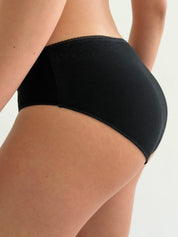 Underwear panties slips cotton ribbed black