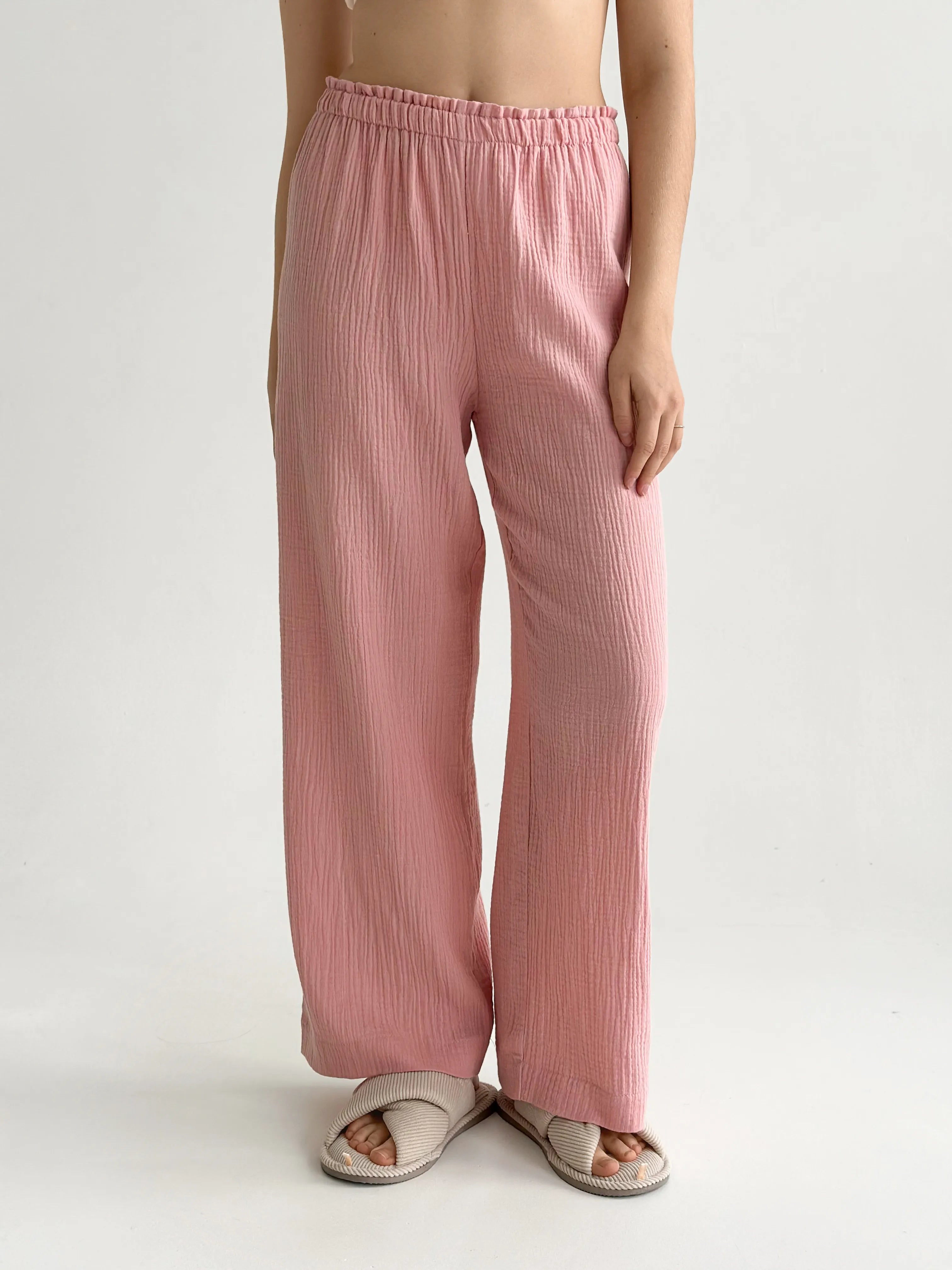 Muslin Pants Mono pink 2-ply