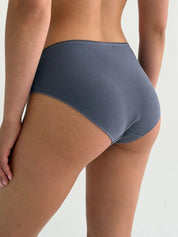 Underwear panties slips cotton ribbed graphite