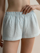Mono muslin shorts blue stripe