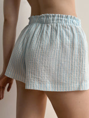 Mono muslin shorts blue stripe