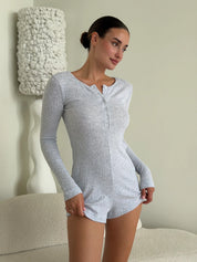 Ribana long sleeve jumpsuit gray