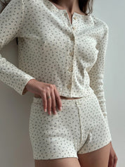 Ribbed longsleeve blue flower