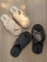 Women's slippers HS-VL waffle milk