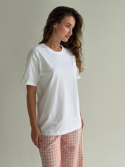 White knit T-shirt onesize