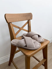 Women's slippers HS-VL velour Latte