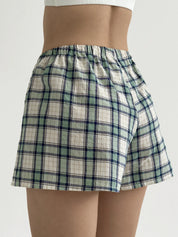 Cotton Shorts MONO checkered blue-green