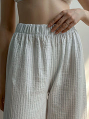 Gray striped muslin shirt and pants suit