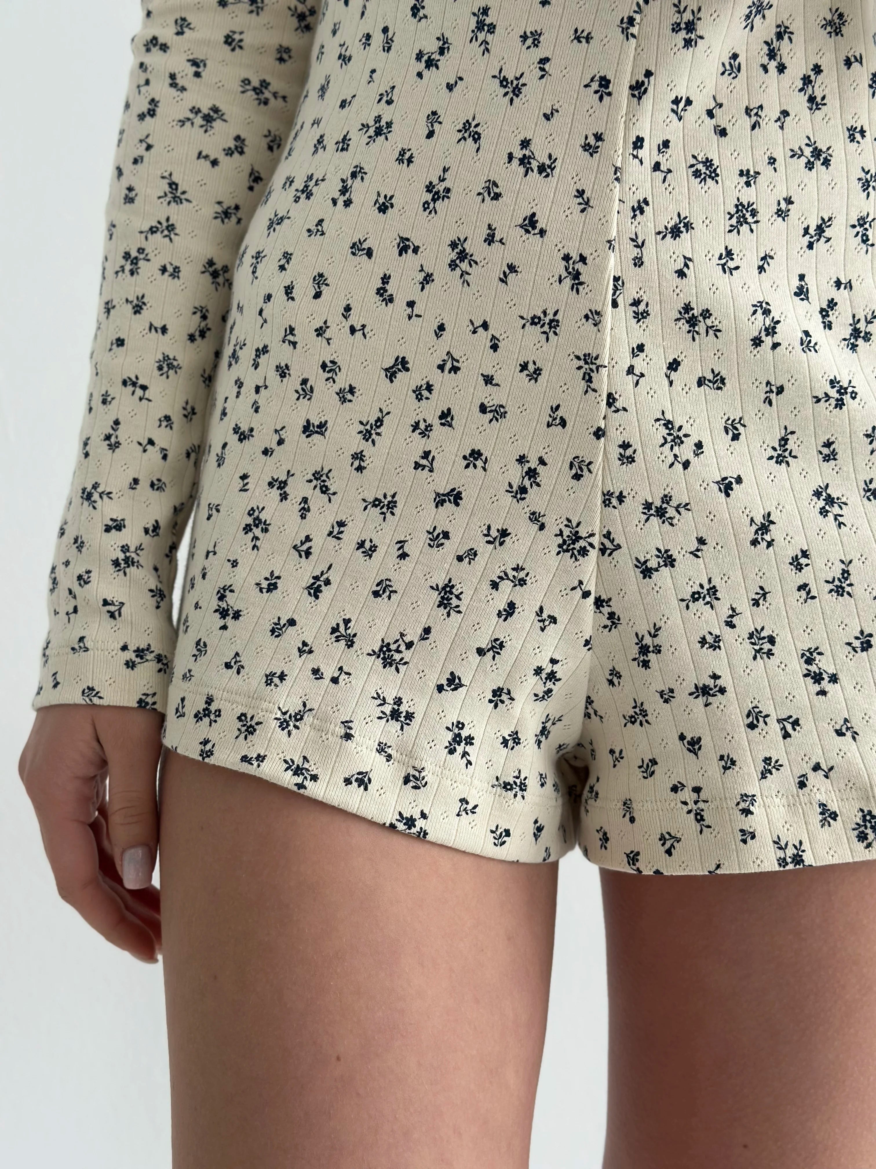 Ribana long-sleeved jumpsuit in milky blue flower