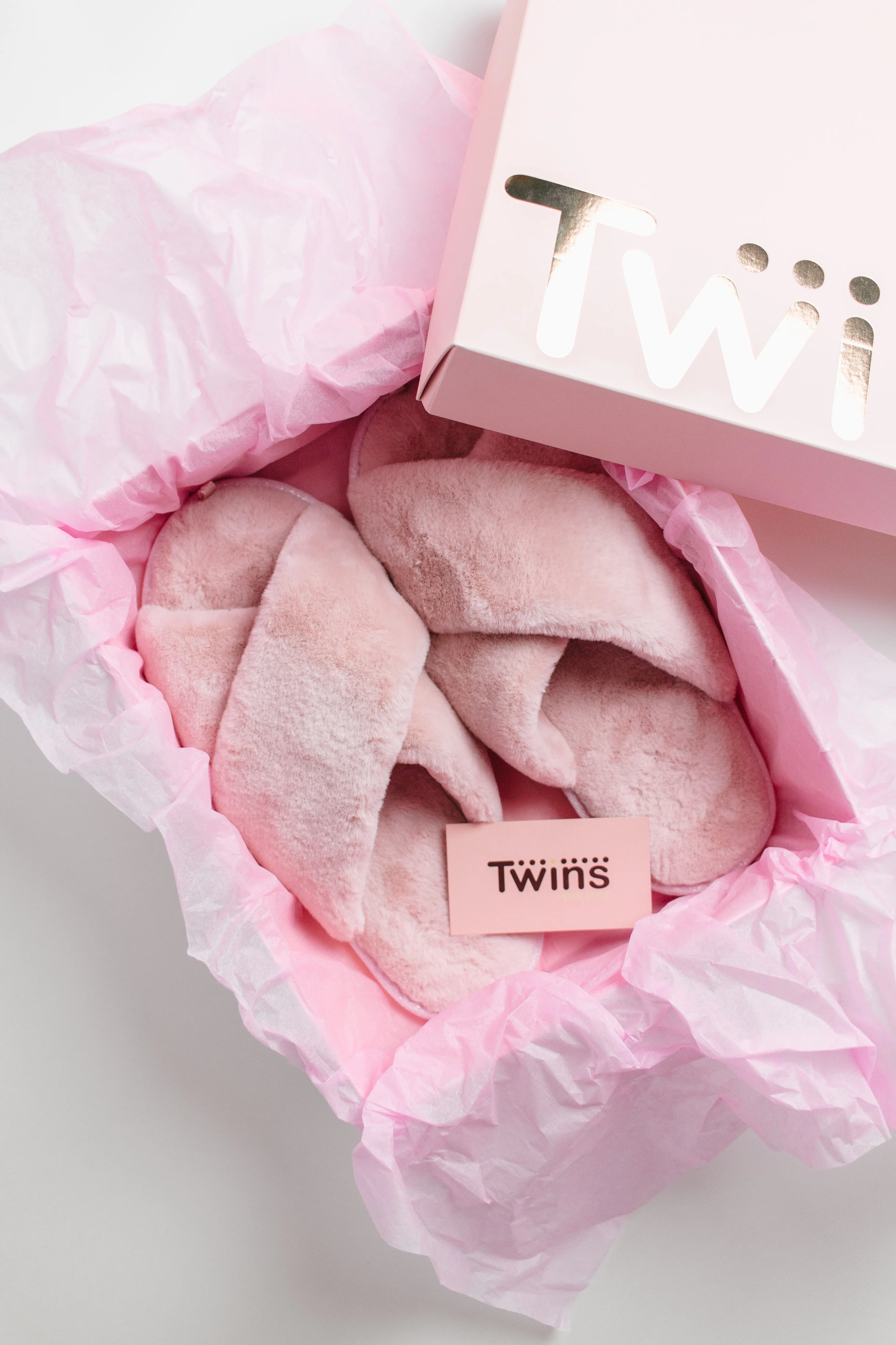 Women's slippers HS-LUX fur cross pink