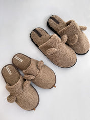 Women's HS fur slippers TEDDI brown