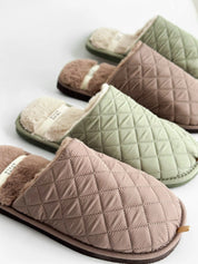 Men's slippers HS-LUX quilted brown
