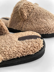 Women's HS fur slippers TEDDI brown