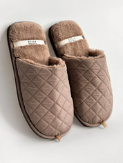 Men's slippers HS-LUX quilted brown