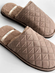 Men's slippers HS-LUX quilted brown