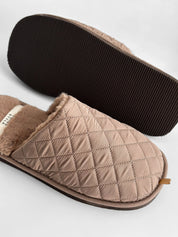 Men's slippers HS-LUX quilted brown