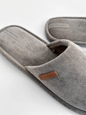 Men’s House Slippers HS-OZ, Velveteen Gray