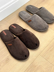 Men’s House Slippers HS-OZ, Velveteen Gray