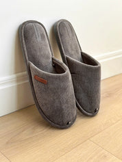 Men’s House Slippers HS-OZ, Velveteen Gray