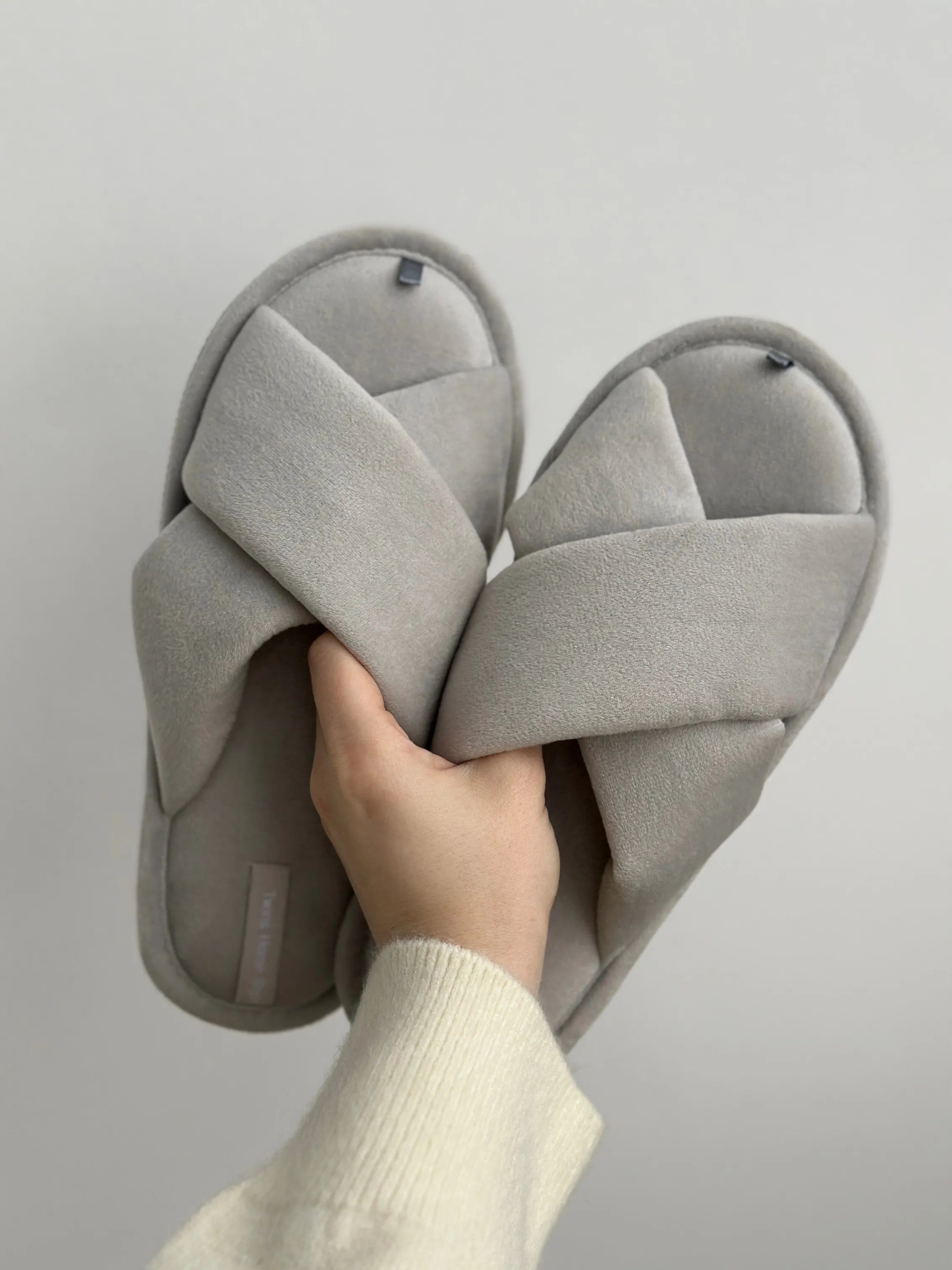 Women's slippers HS-VL velour GRAY