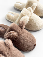 Children's slippers HS fur with ears milky