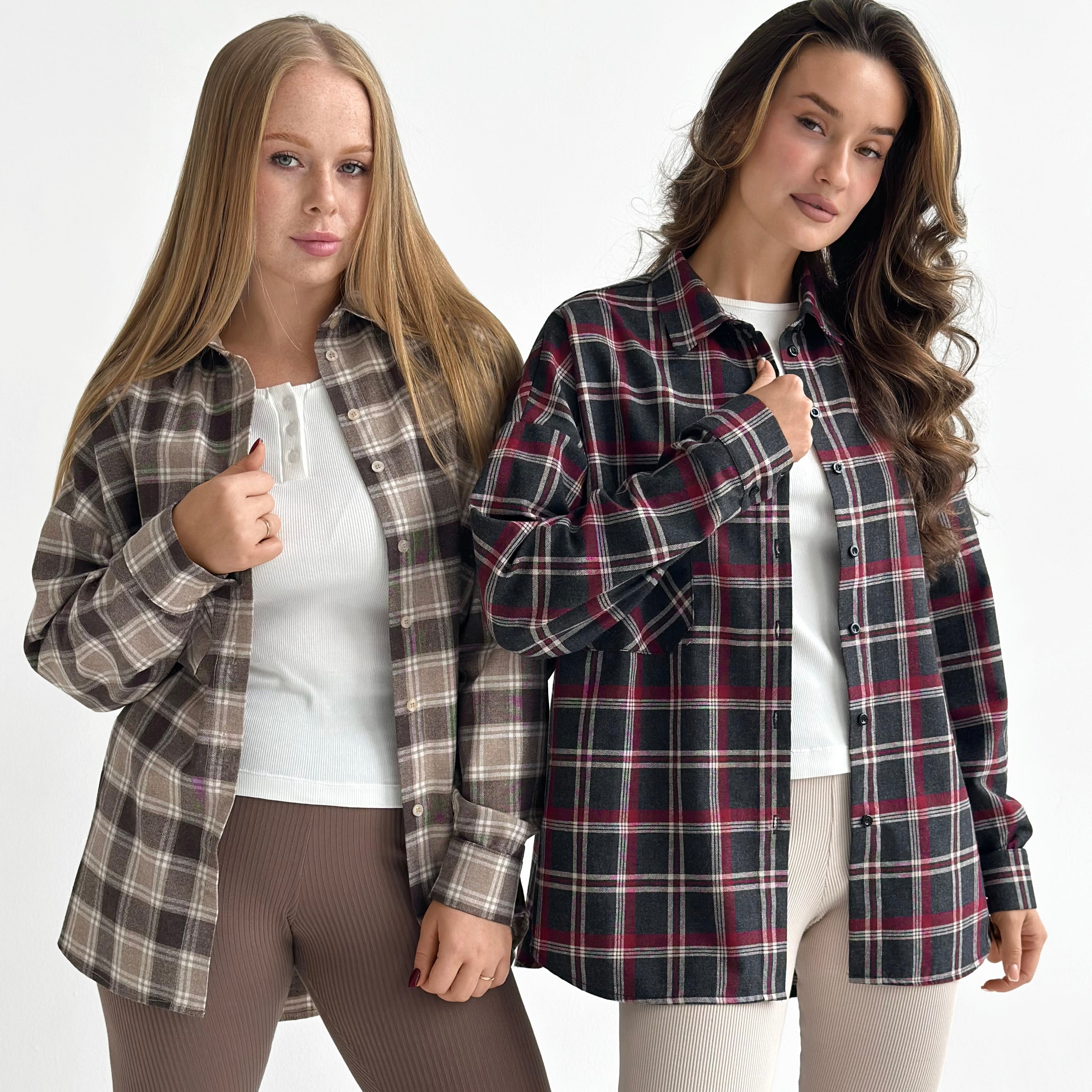 Flannel Shirt black "large burgundy and white check"