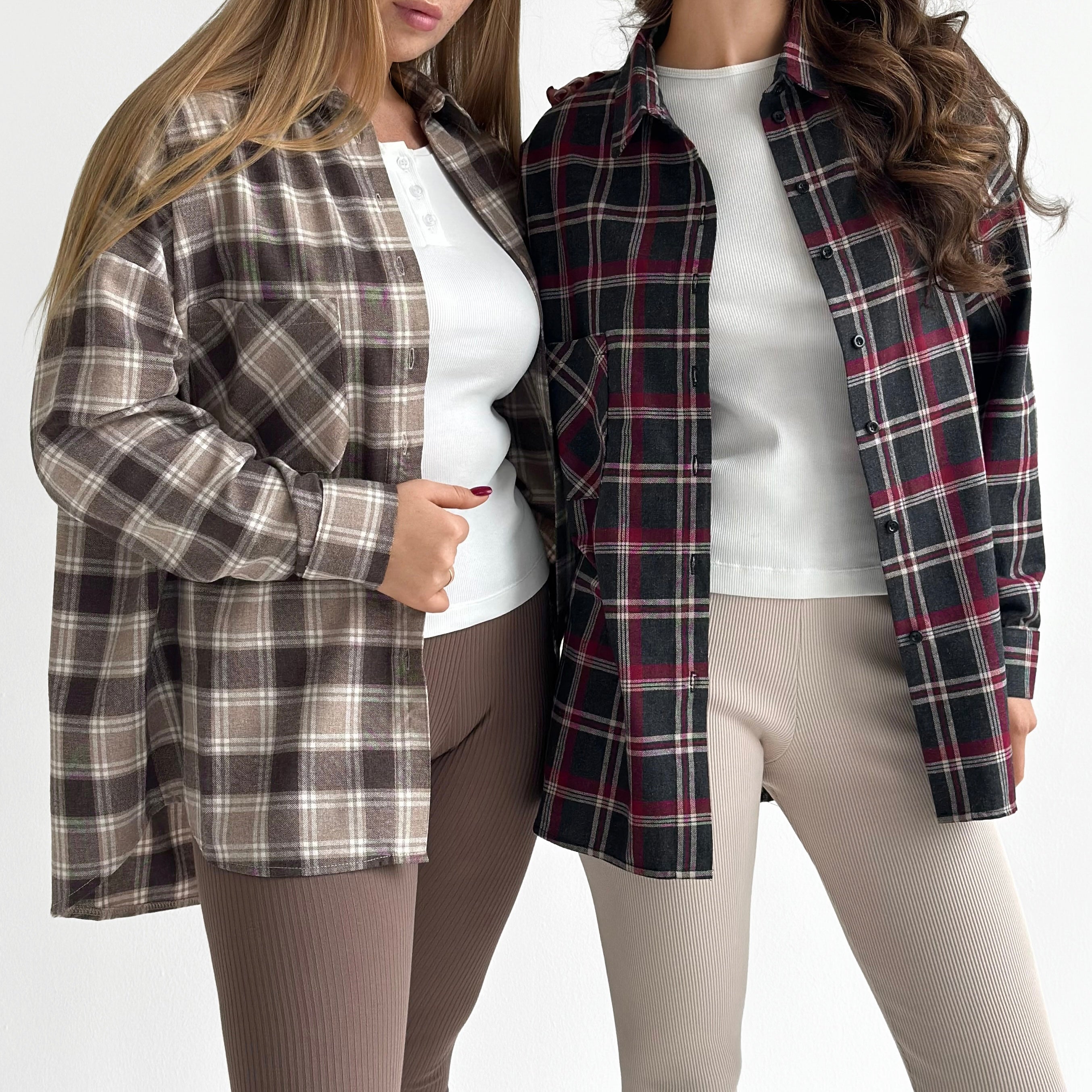 Flannel Shirt black "large burgundy and white check"
