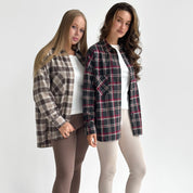 Flannel Shirt black "large burgundy and white check"