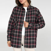 Flannel Shirt black "large burgundy and white check"