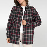 Flannel Shirt black "large burgundy and white check"
